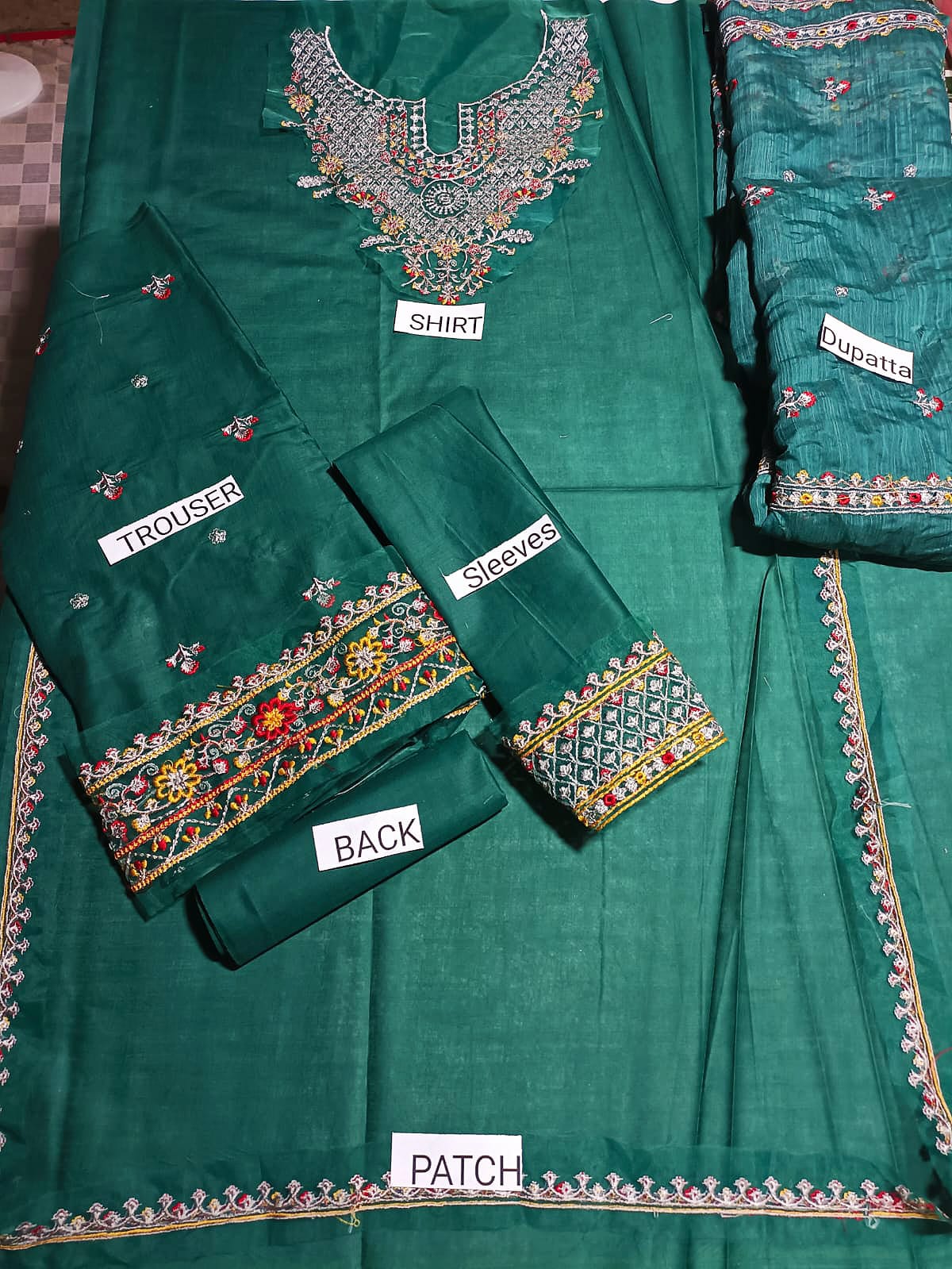 Summer Unstitched 3PCs Embroidered Lawn Dress With Monaar Lawn Dupatta - 474