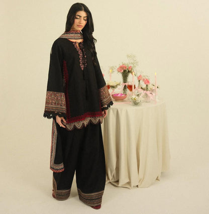 Summer Unstitched 3PCs Embroidered Lawn Dress   - 497