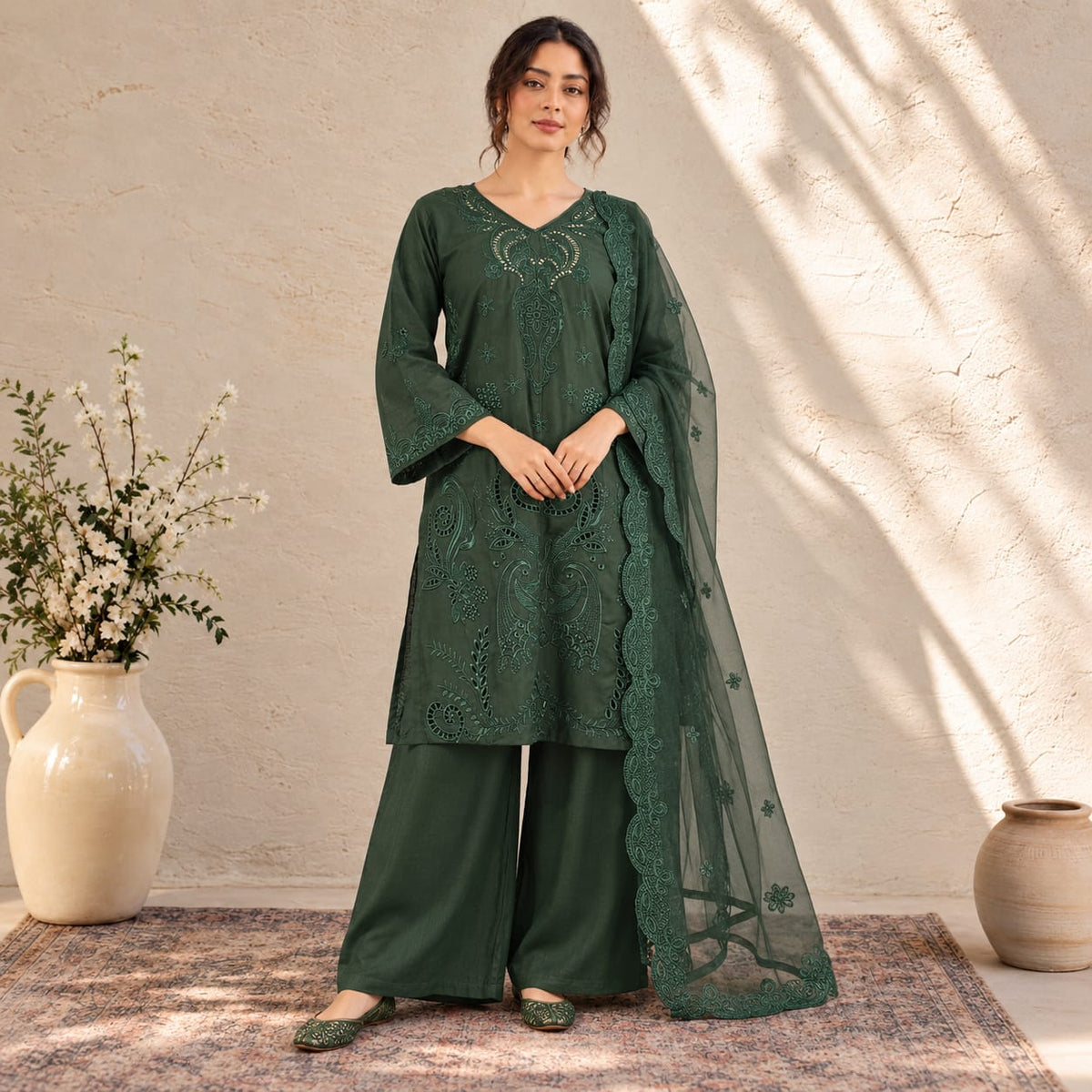 Summer Stitched 3PCs Embroidered Lawn Dress   - TS 05