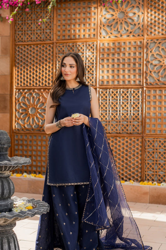Summer Unstitched 3 Piece Sequin  Embroidered Lawn Dress  - 495