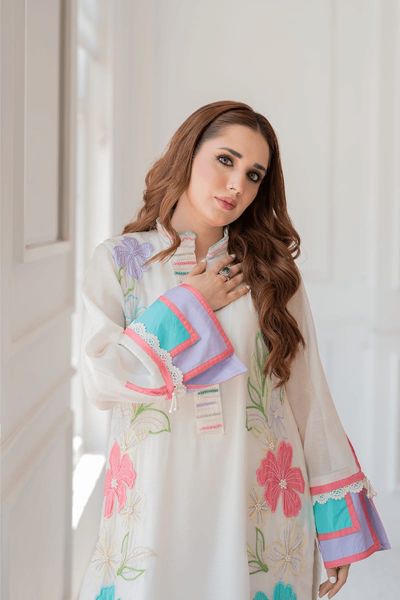 Summer Unstitched 3PCs Embroidered Lawn Dress With Monar Dupatta  -250