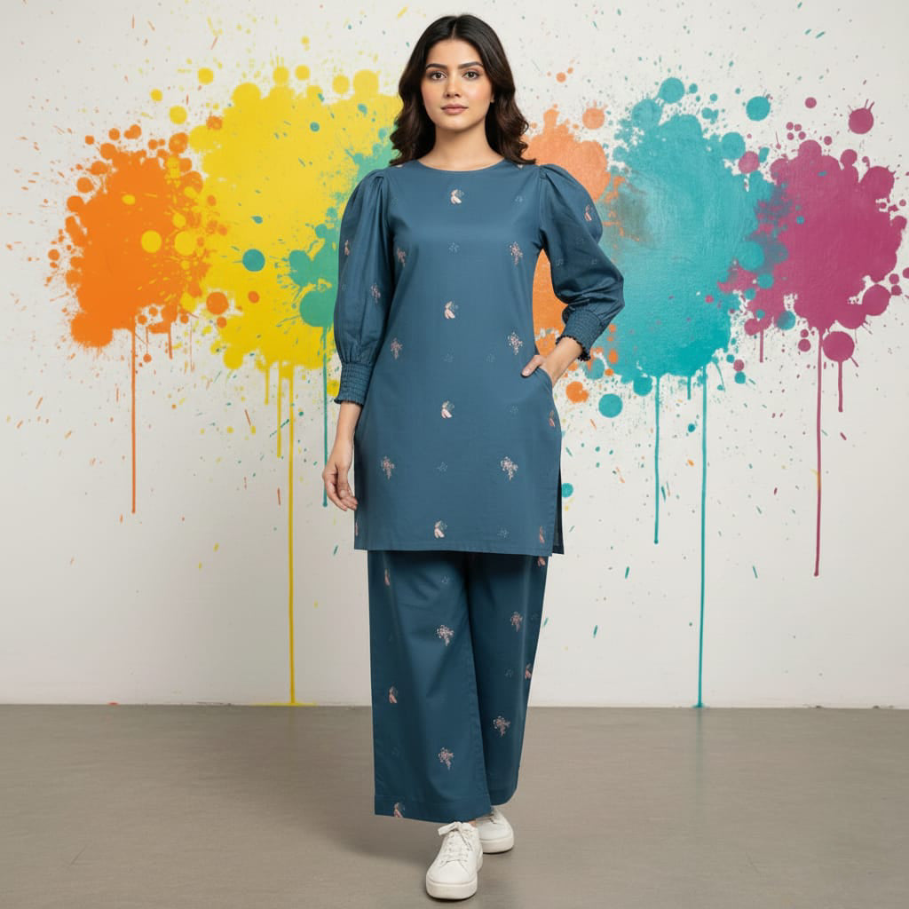 Dhanak 2pc Winter Embroidered Dress - 447