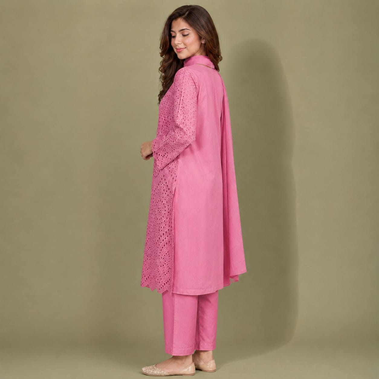 Summer Unstitched 3PCs Embroidered Lawn Dress   - 499