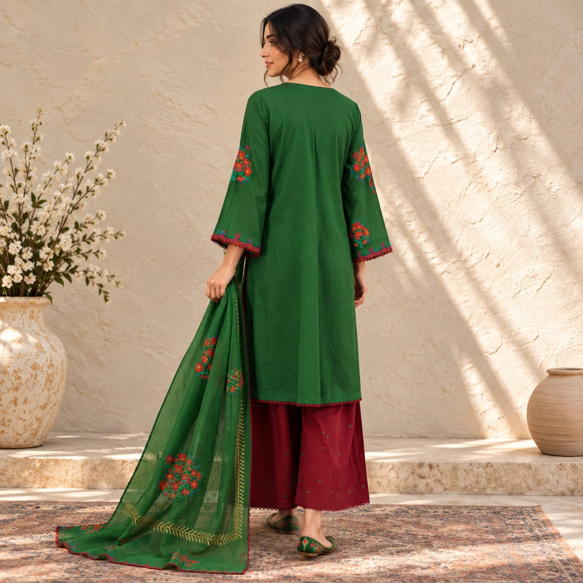 Summer Stitched 3PCs Embroidered Lawn Dress - TS 20