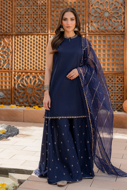 Summer Unstitched 3PCs Sequin  Embroidered Lawn Dress  - 495
