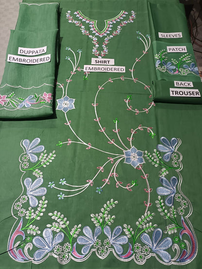 Lawn Unstitched 3 Piece Embroidered Dress - 356
