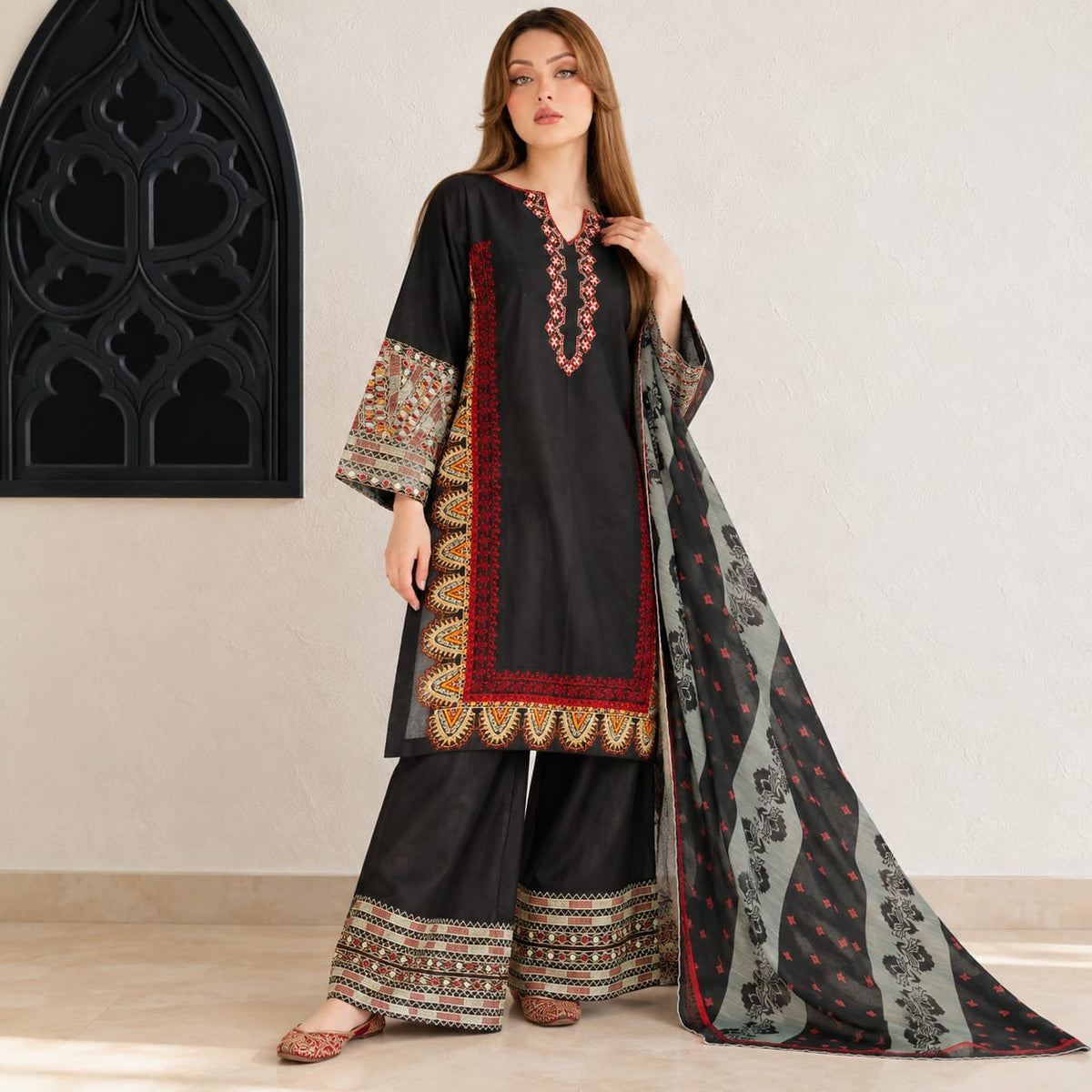 Summer Stitched 3PCs Embroidered Lawn Dress   - TS 19