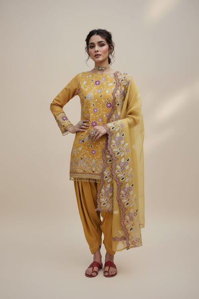 Summer Unstitched 3PCs Embroidered Lawn Dress With Manaar Dupatta   - 349