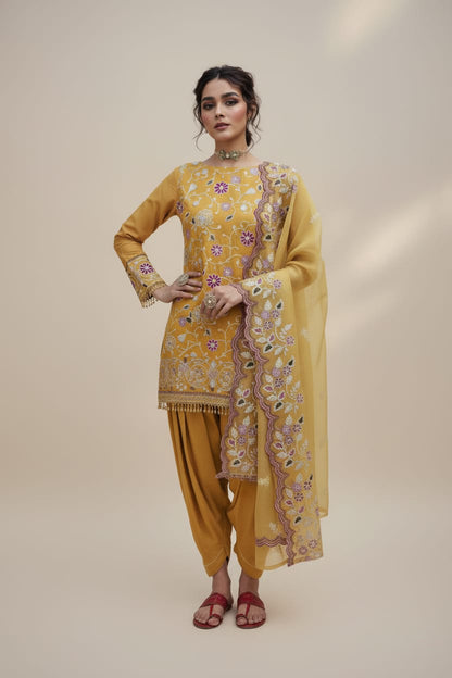 Summer Unstitched 3PCs Embroidered Lawn Dress With Manaar Dupatta   - 349