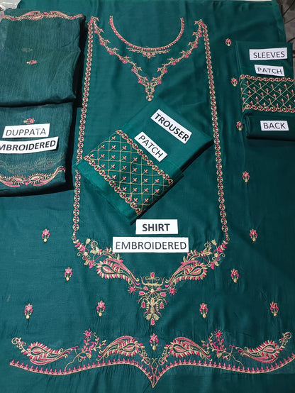 Lawn Unstitched 3 Piece Embroidered Dress - 375
