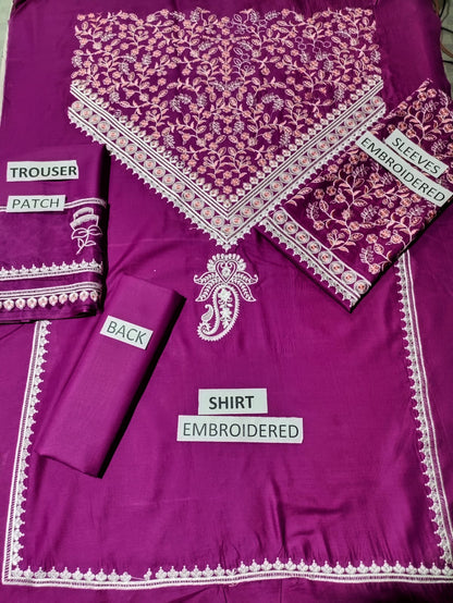 Lawn Unstitched 2 Piece Embroidered Dress - 370