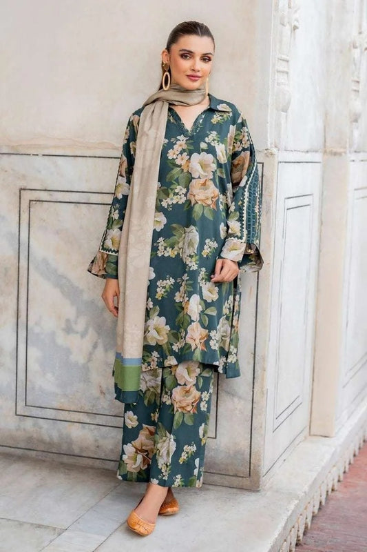 Karandi 3 Piece Printed Dress - 332
