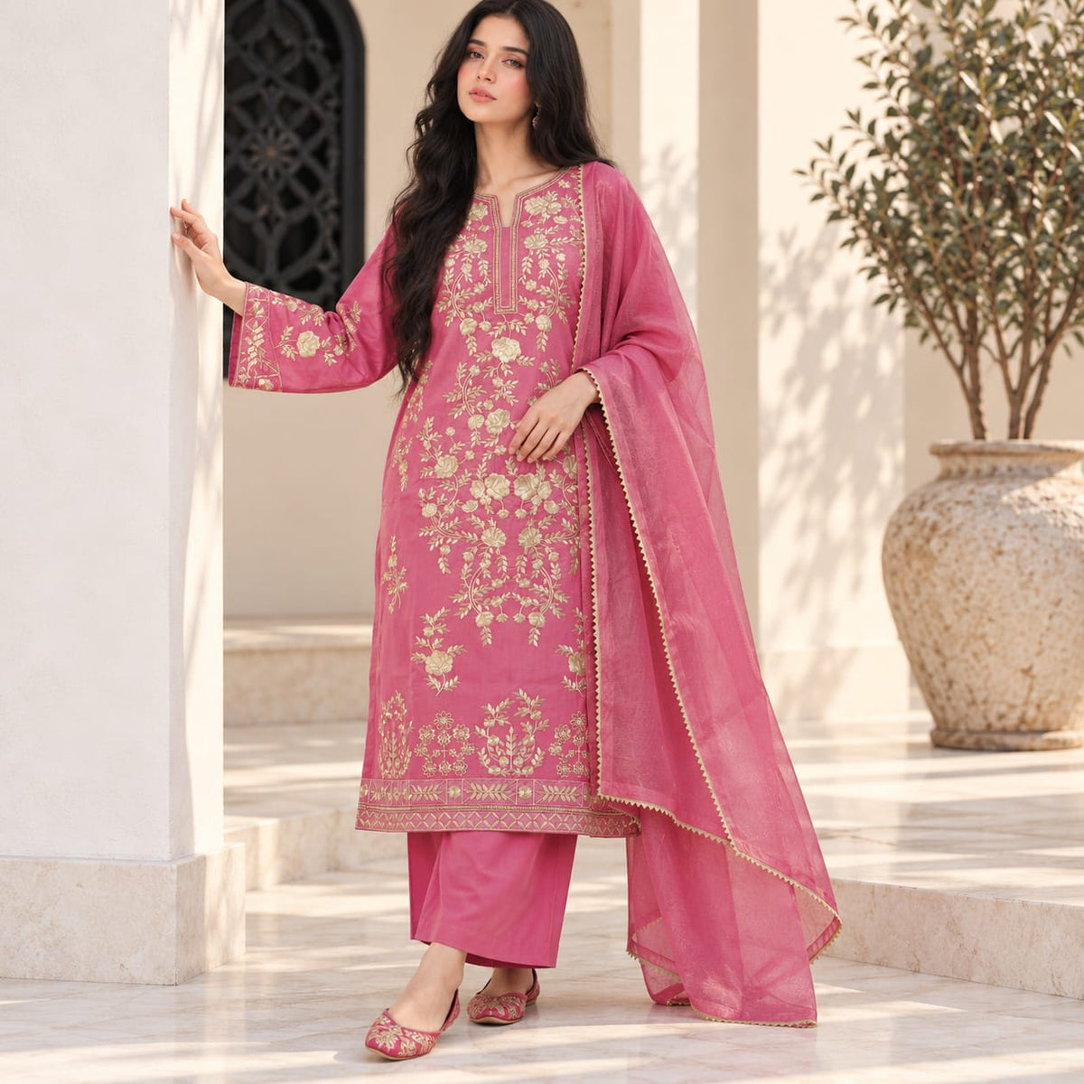 Summer Stitched 3 Piece Embroidered Lawn Dress - TS 12