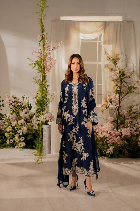 Lawn 3 Piece Embroidered Dress - 374