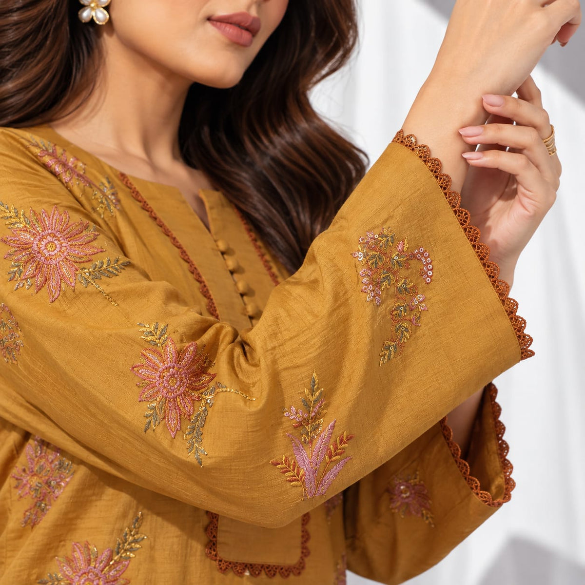 Stitched Winter Cotton 2 Piece Embroidered Dress - TW 32
