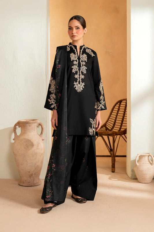 Summer Unstitched 3 Piece Embroidered Lawn Dress With Monaar Lawn Dupatta - 481