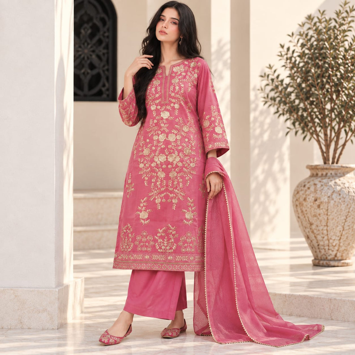 Summer Stitched 3 Piece Embroidered Lawn Dress - TS 12