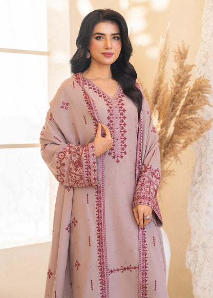 Summer Unstitched 3PCs Embroidered Lawn Dress With Manaar Dupatta - 480