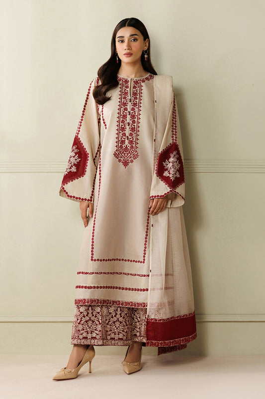 Summer Unstitched 3 Piece Embroidered Lawn Dress - 500