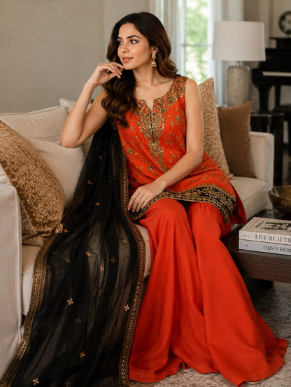 Summer Unstitched 3PCs Embroidered Lawn Dress  - 466