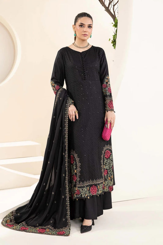 Khaddar 3 Piece Sequin  Embroidered Dress - 393