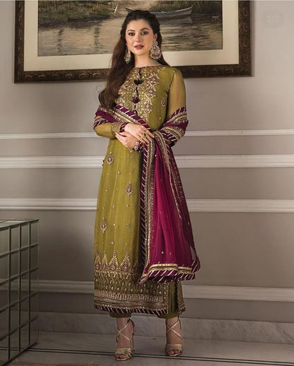 Lawn Unstitched 3 Piece Embroidered Dress - 354