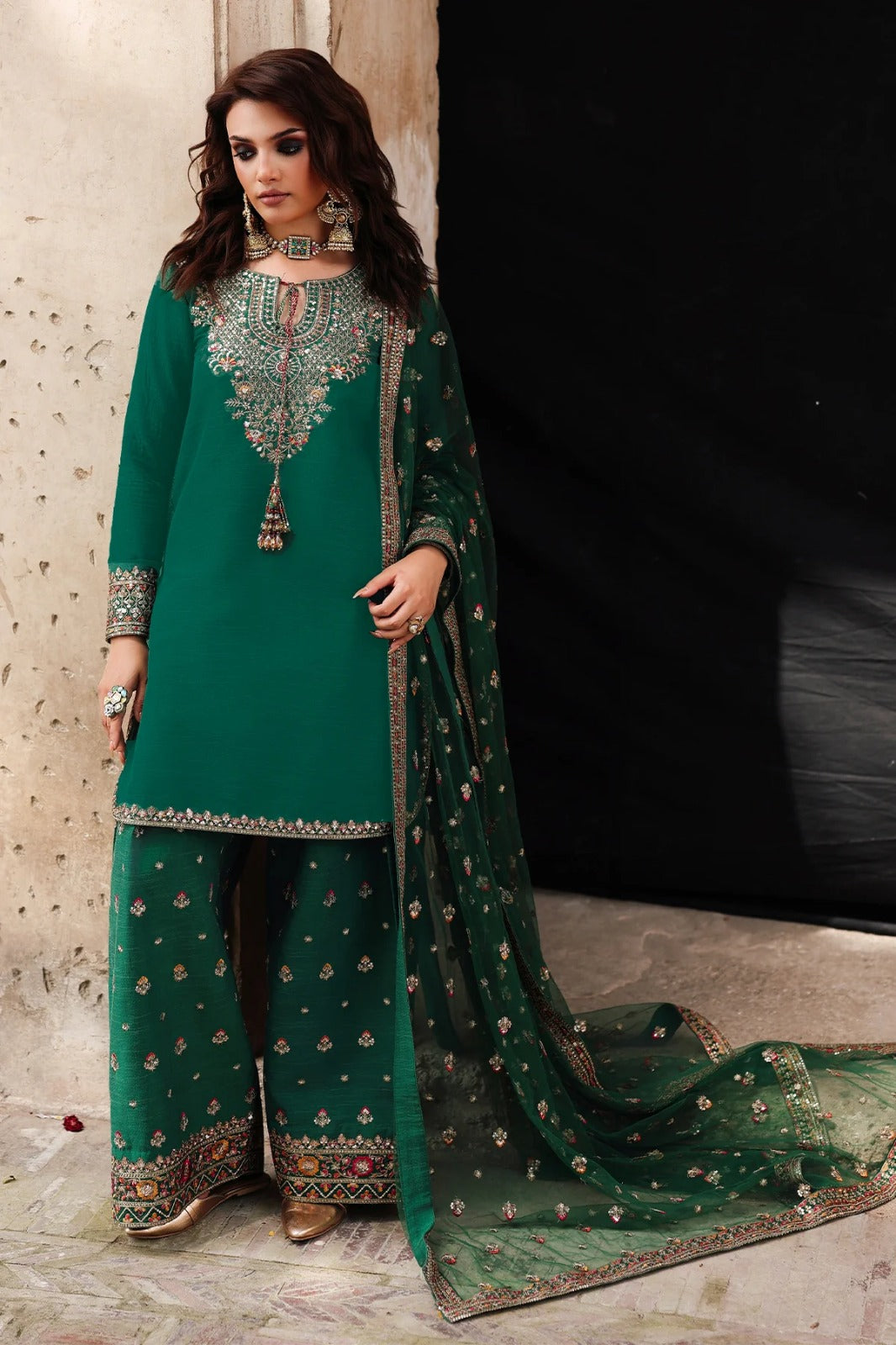 Summer Unstitched 3PCs Embroidered Lawn Dress With Monaar Lawn Dupatta - 474