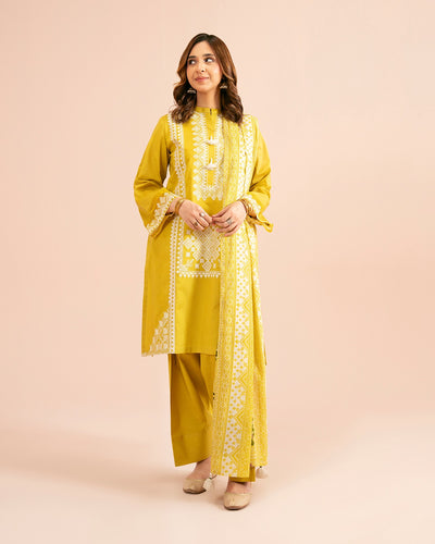 Summer Untitched 3 Piece Embroidered Lawn Dress With Manaar Dupatta   - 355