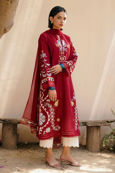 Summer Unstitched 3PCs Embroidered Lawn Dress With Manaar Dupatta  - 379