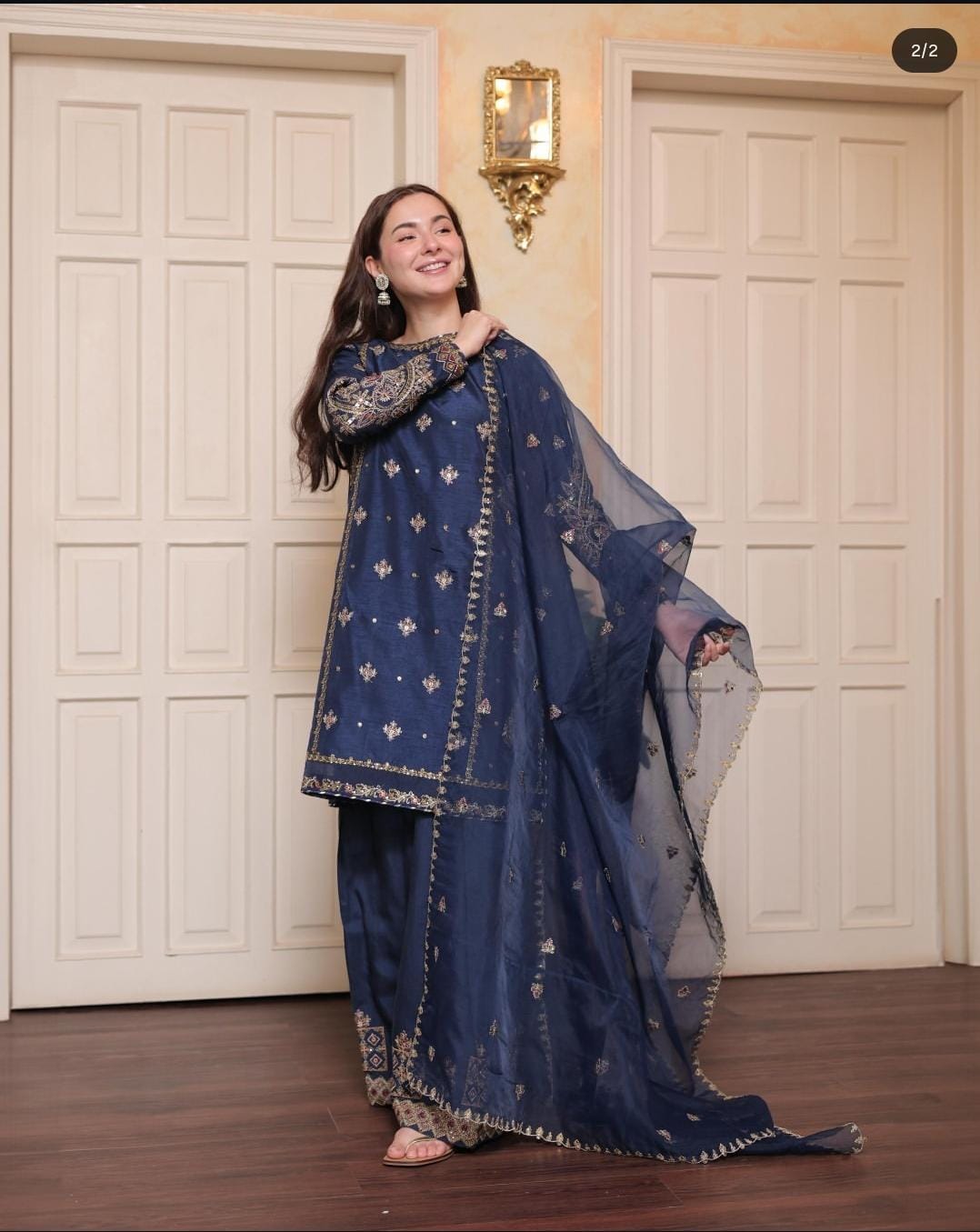 Summer Unstitched 3PCs Embroidered Lawn Dress With Monar Dupatta  -193