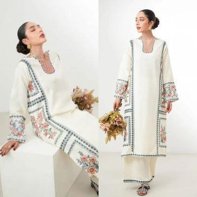 Summer Unstitched 2PCs Embroidered Lawn Dress  - 308