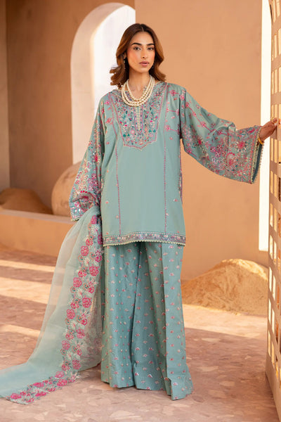 Summer Unstitched 3PCs Embroidered Lawn Dress With Manaar Dupatta  - 378