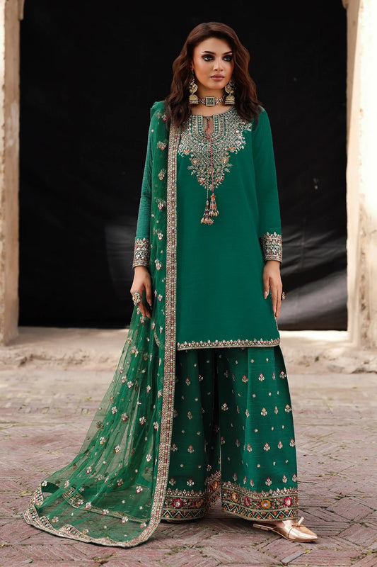 Summer Unstitched 3PCs Embroidered Lawn Dress With Monaar Lawn Dupatta - 474
