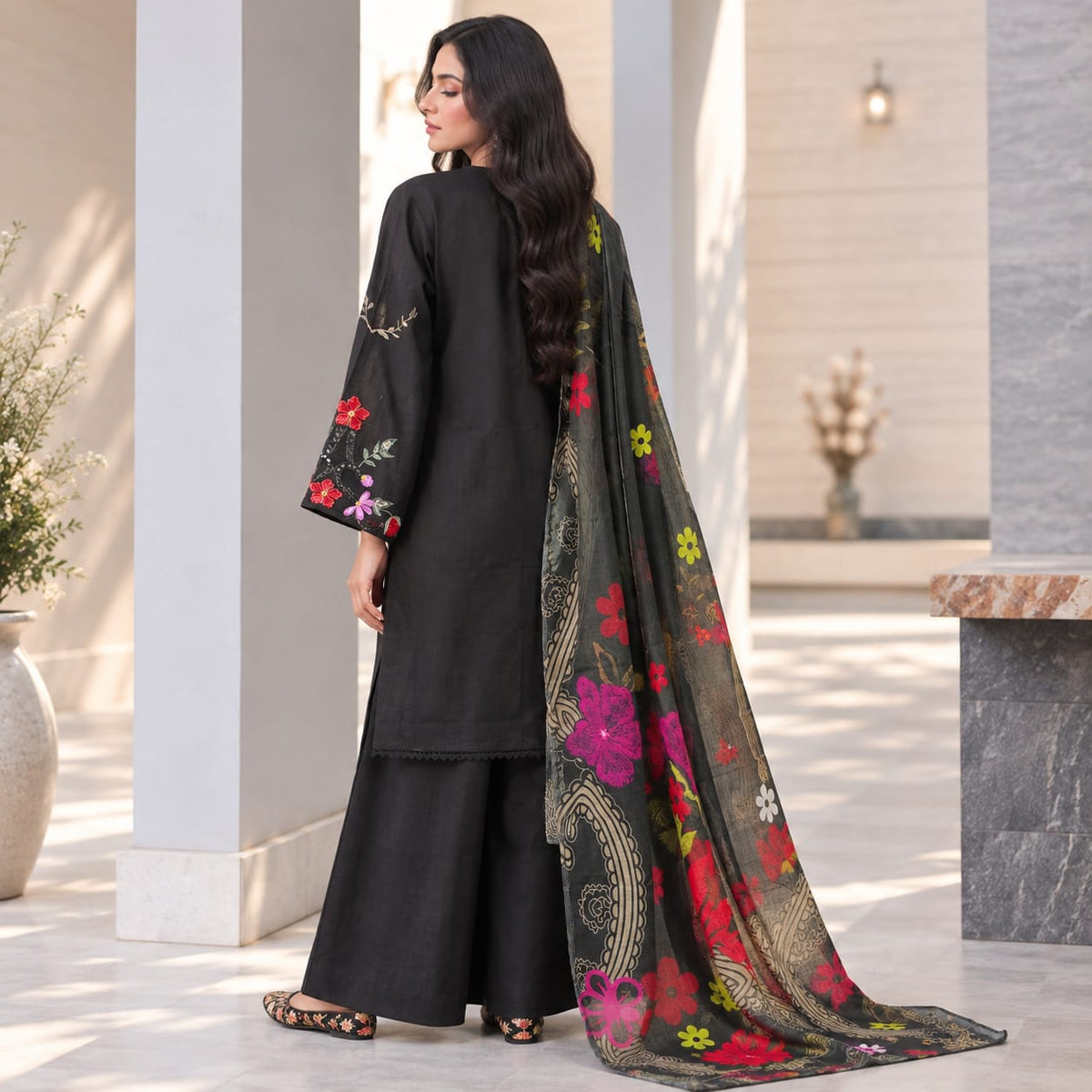 Summer Stitched 3 Piece Embroidered Lawn Dress - TS 08