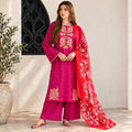 Winter Stitched Dhanak 3 Piece Embroidered Dress - TW 17