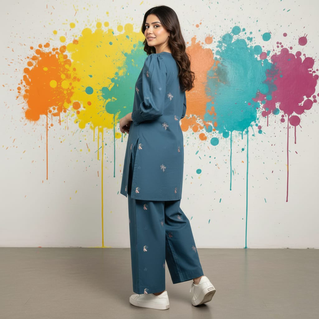 Dhanak 2pc Winter Embroidered Dress - 447