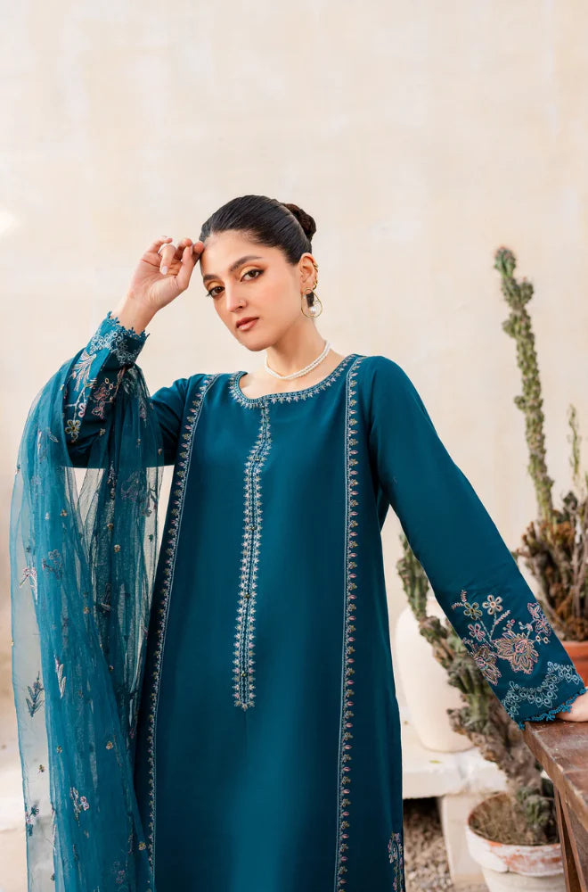 Summer Unstitched 3PCs Embroidered Lawn Dress With Monaar Dupatta - 104