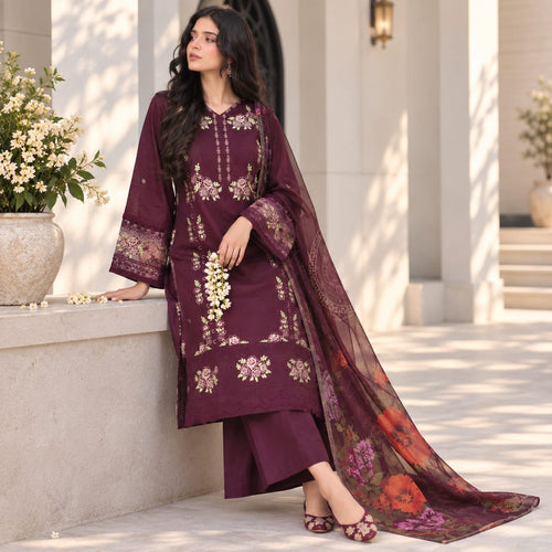 Summer Stitched 3 Piece Embroidered Lawn Dress - TS 02