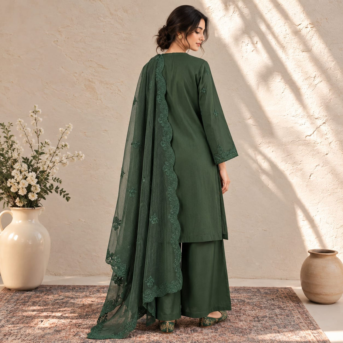 Summer Stitched 3PCs Embroidered Lawn Dress   - TS 05
