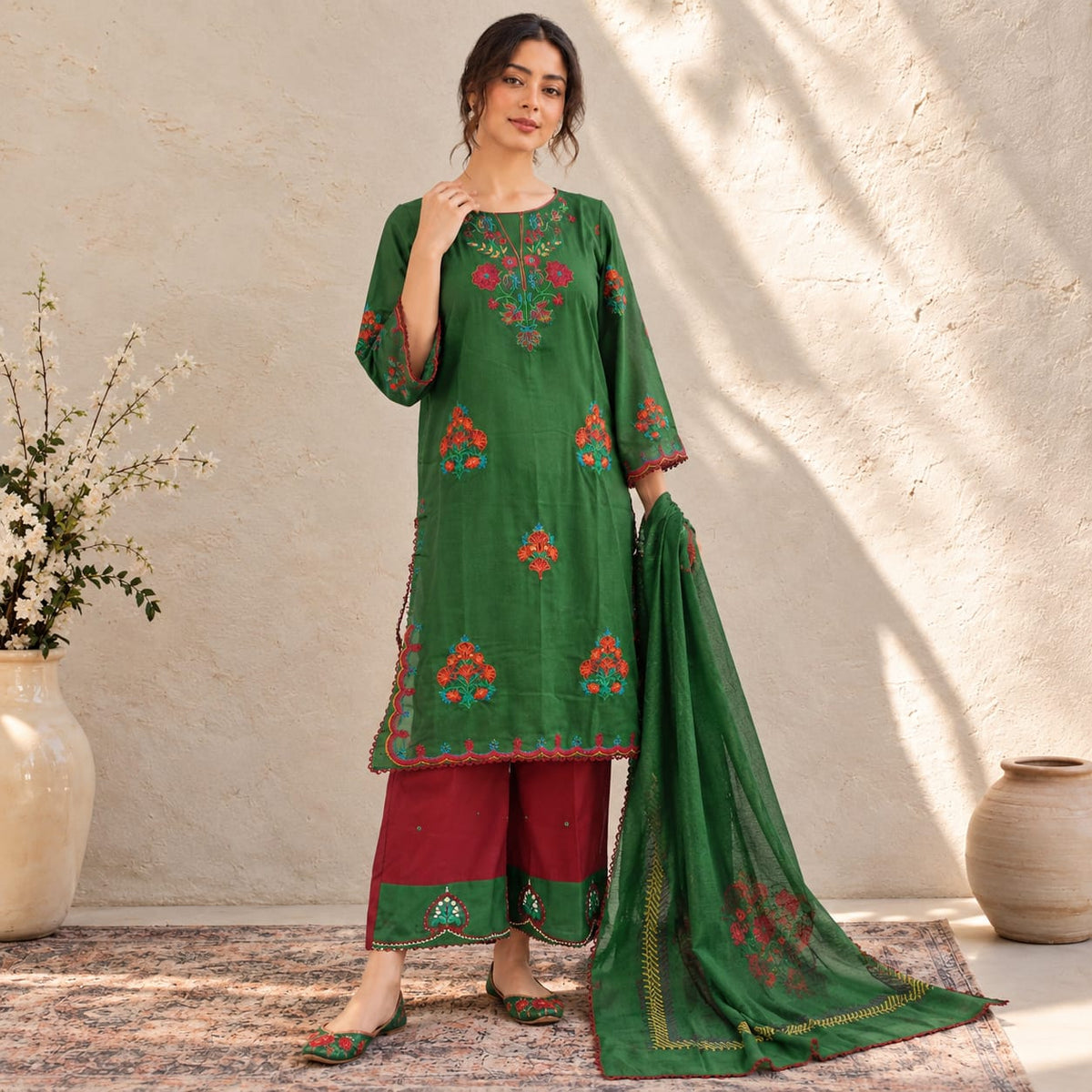 Summer Stitched 3PCs Embroidered Lawn Dress - TS 20
