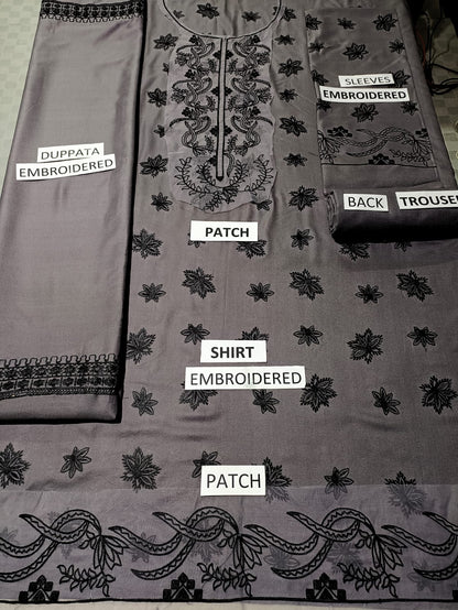 Dhanak 3 Piece Embroidered Dress - 381