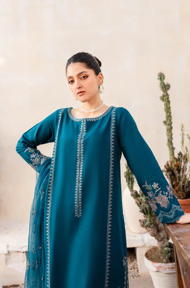 Summer Unstitched 3PCs Embroidered Lawn Dress With Monaar Dupatta - 104