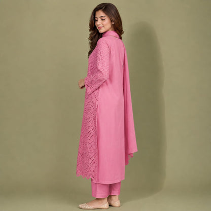 Summer Unstitched 3PCs Embroidered Lawn Dress   - 499