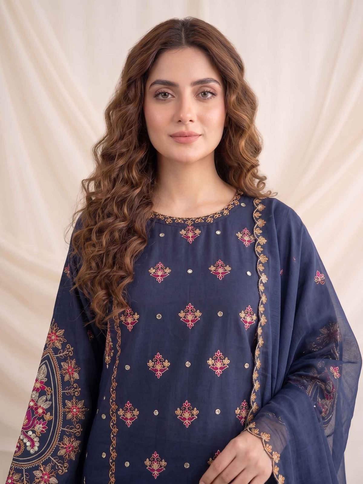 Summer Stitched 3 Piece Embroidered Lawn Dress- TS 14