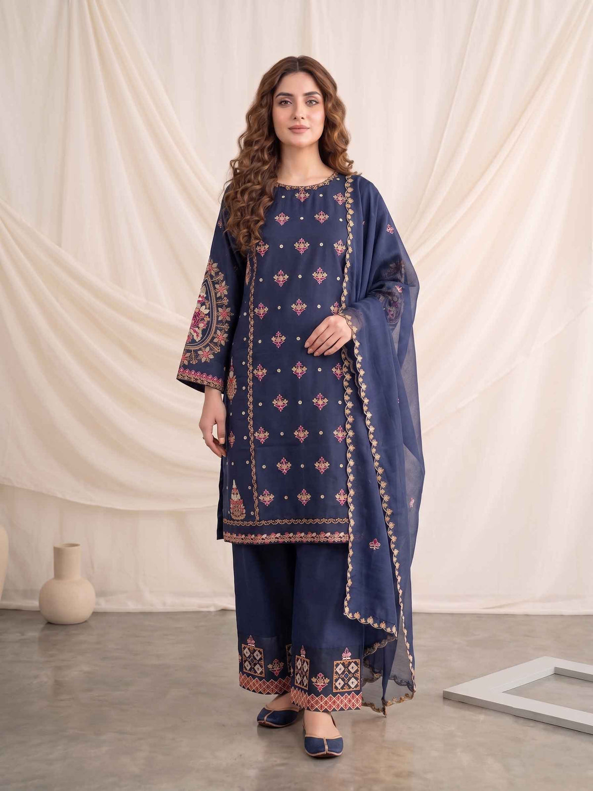 Summer Stitched 3 Piece Embroidered Lawn Dress- TS 14