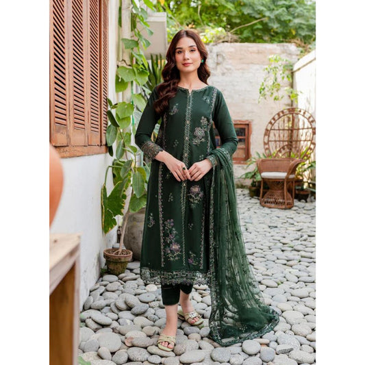 Lawn 3 Piece Embroidered Dress -190