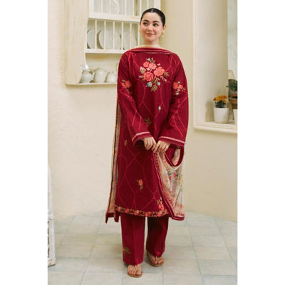 Lawn 3 Piece Embroidered Dress -192