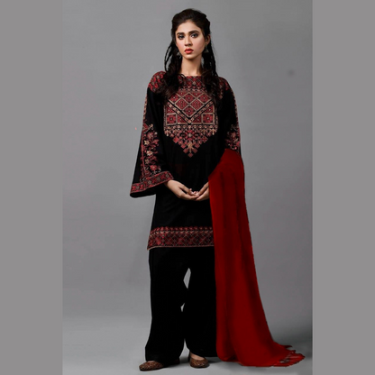 Khaddar Unstitched 3 Piece Embroidered Dress – 14
