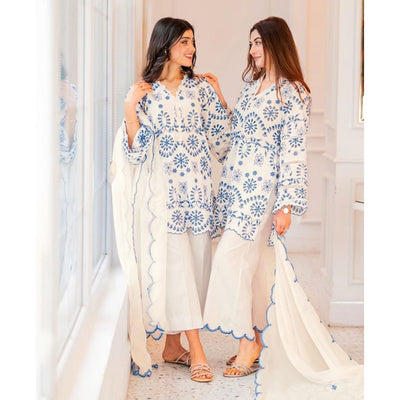 Khaddar 3 Piece Embroidered Dress -223