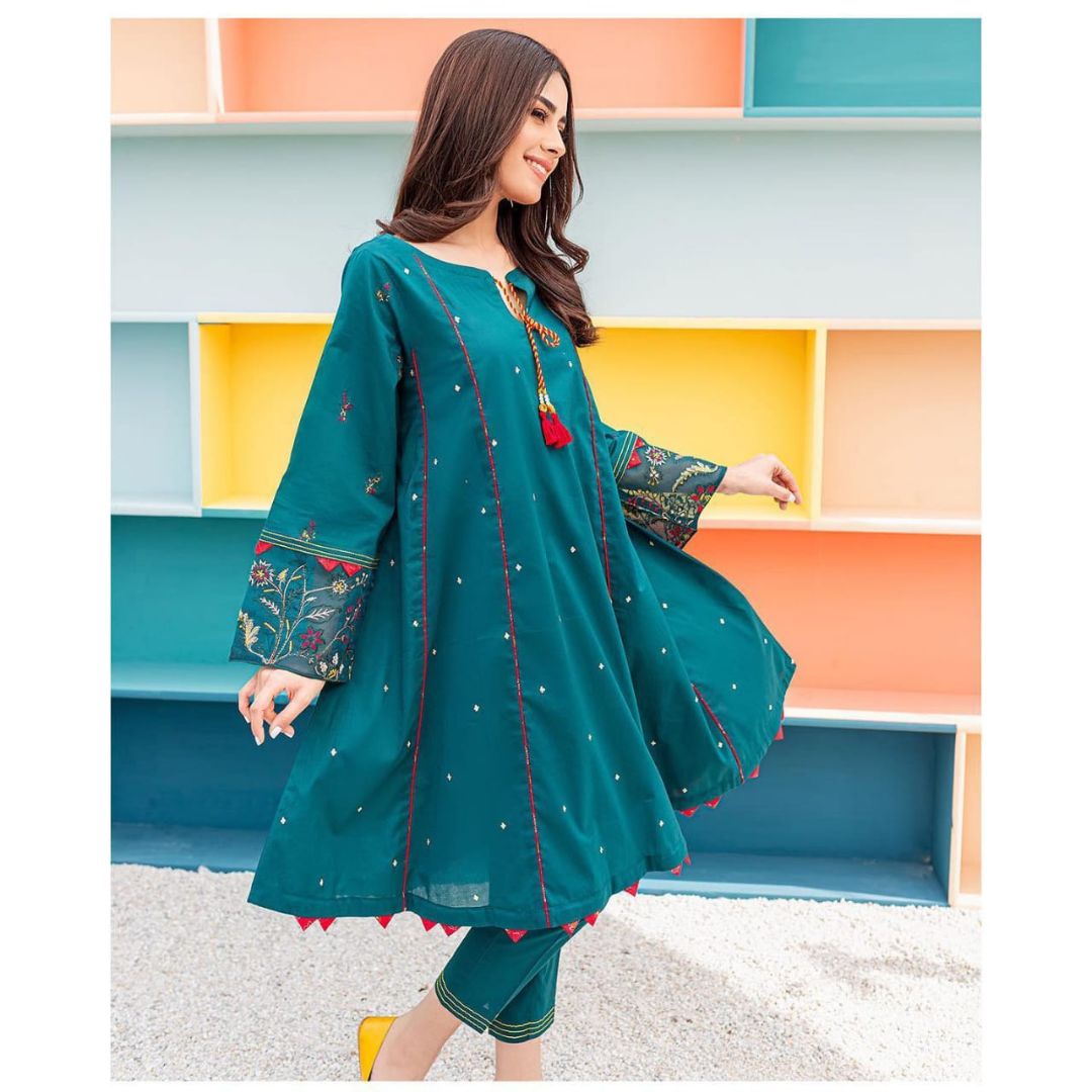 Lawn Unstitched 2 Piece Embroidered Dress - 83